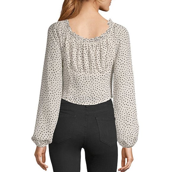 Society & Stitch Sweetheart Cropped Dot Blouse M - Picture 5 of 16